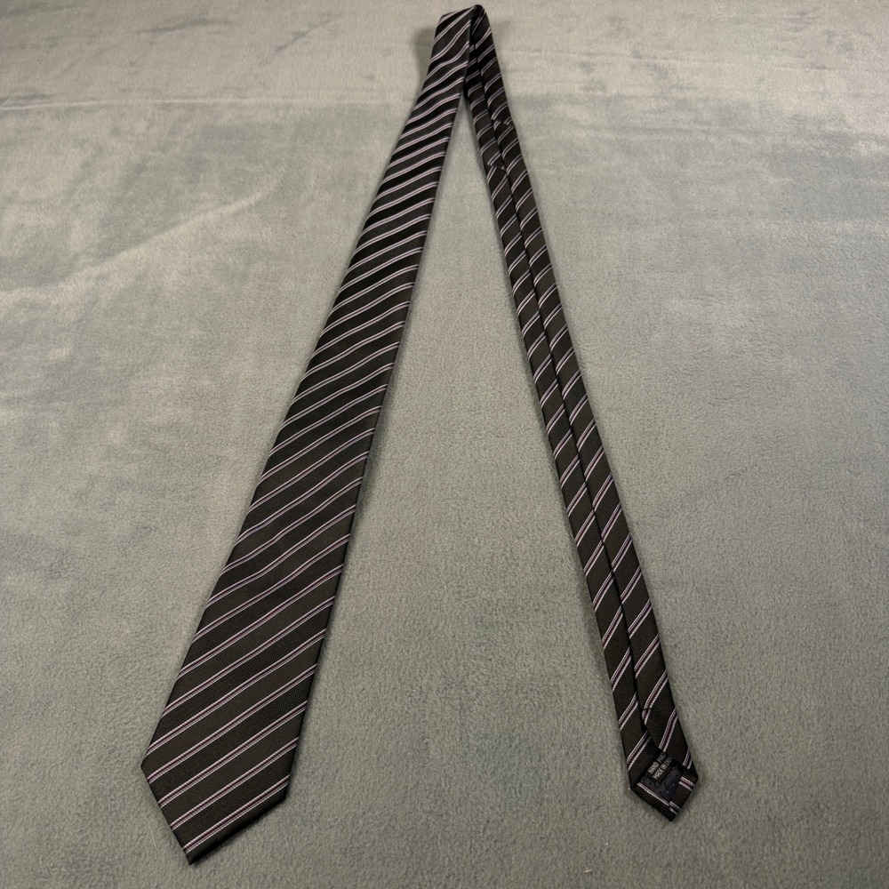 WeiShang‎ Mens Necktie Black Purple White Diagonal Striped Handmade Business Tie